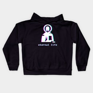 Eternal Life - Jesus Vaporwave Aesthetic Kids Hoodie